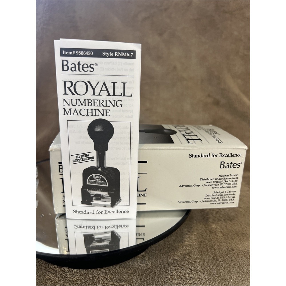 Bates Royall Automatic‎ Numbering Machine RNM 6-7 In Box With Manual and Ink - Picture 8 of 8